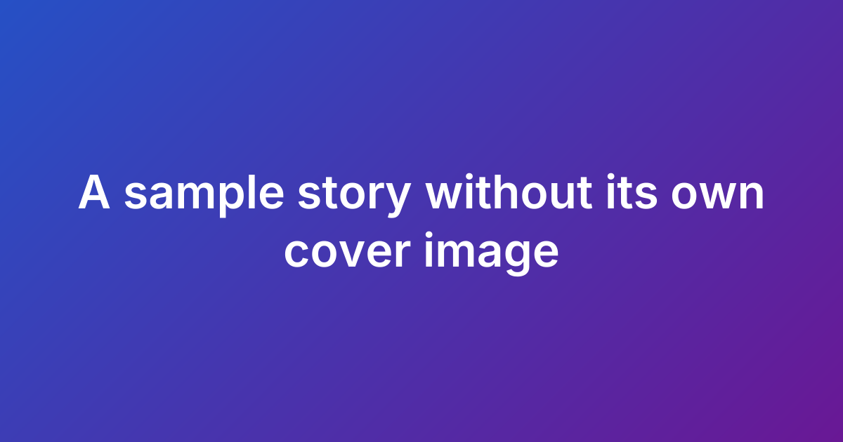 A sample story without its own cover image